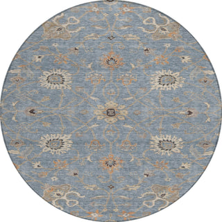 Piper Looms Chantille Global ACN1137 Denim Machine Washable Area Rug Round Main Image