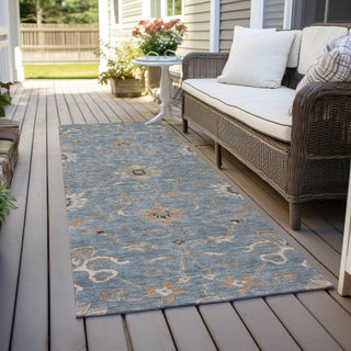 Piper Looms Chantille Global ACN1137 Denim Machine Washable Area Rug Runner Outdoor Lifestyle Image Feature