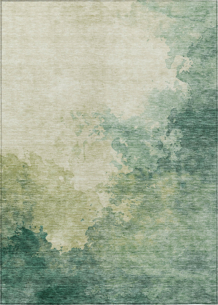 Piper Looms Chantille Watercolors ACN1138 Green Machine Washable Area Rug main image
