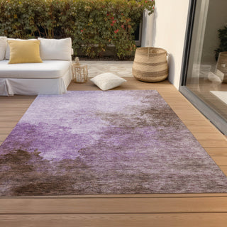 Piper Looms Chantille Watercolors ACN1138 Lavender Machine Washable Area Rug Outdoor Lifestyle Image Feature
