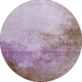 Piper Looms Chantille Watercolors ACN1138 Lavender Machine Washable Area Rug Round Main Image