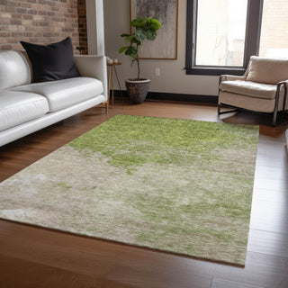 Piper Looms Chantille Watercolors ACN1138 Olive Machine Washable Area Rug Lifestyle Image Feature