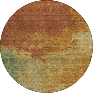 Piper Looms Chantille Watercolors ACN1138 Paprika Machine Washable Area Rug Round Main Image