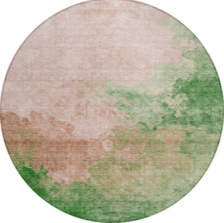 Piper Looms Chantille Watercolors ACN1138 Pink Machine Washable Area Rug Round Main Image