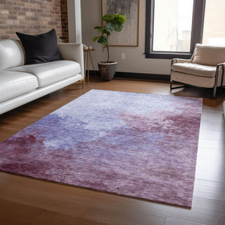 Piper Looms Chantille Watercolors ACN1138 Purple Machine Washable Area Rug Lifestyle Image Feature