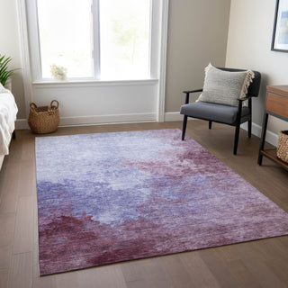 Piper Looms Chantille Watercolors ACN1138 Purple Machine Washable Area Rug Lifestyle Image Feature