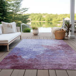 Piper Looms Chantille Watercolors ACN1138 Purple Machine Washable Area Rug Outdoor Lifestyle Image Feature
