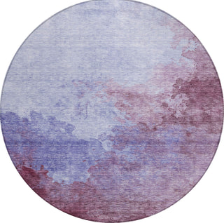Piper Looms Chantille Watercolors ACN1138 Purple Machine Washable Area Rug Round Main Image
