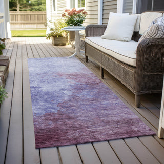 Piper Looms Chantille Watercolors ACN1138 Purple Machine Washable Area Rug Runner Outdoor Lifestyle Image Feature