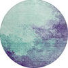 Piper Looms Chantille Watercolors ACN1138 Seafoam Machine Washable Area Rug Round Main Image