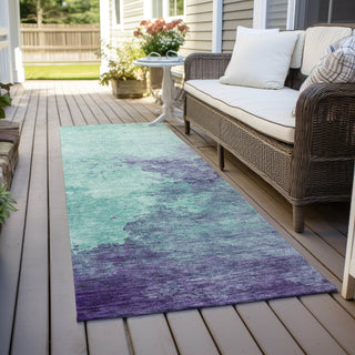 Piper Looms Chantille Watercolors ACN1138 Seafoam Machine Washable Area Rug Runner Outdoor Lifestyle Image Feature