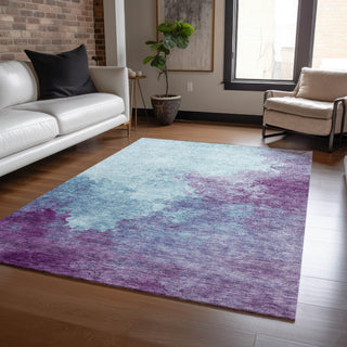 Piper Looms Chantille Watercolors ACN1138 Sky Machine Washable Area Rug Lifestyle Image Feature