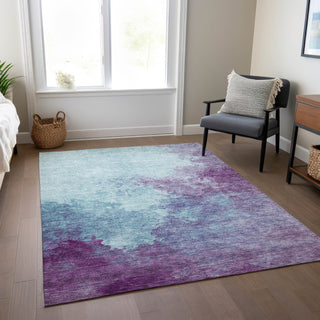 Piper Looms Chantille Watercolors ACN1138 Sky Machine Washable Area Rug Lifestyle Image Feature