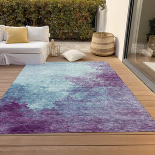 Piper Looms Chantille Watercolors ACN1138 Sky Machine Washable Area Rug Outdoor Lifestyle Image Feature