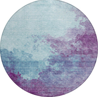 Piper Looms Chantille Watercolors ACN1138 Sky Machine Washable Area Rug Round Main Image