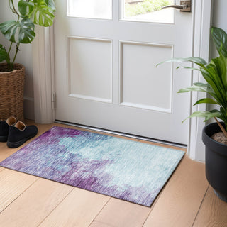 Piper Looms Chantille Watercolors ACN1138 Sky Machine Washable Area Rug Scatter Lifestyle Image Feature