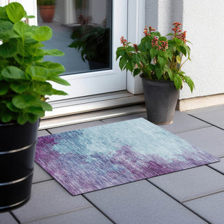Piper Looms Chantille Watercolors ACN1138 Sky Machine Washable Area Rug Scatter Outdoor Lifestyle Image Feature