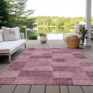 Piper Looms Chantille Geometric ACN1139 Blush Machine Washable Area Rug Outdoor Lifestyle Image Feature