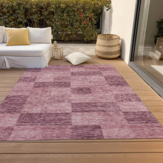 Piper Looms Chantille Geometric ACN1139 Blush Machine Washable Area Rug Outdoor Lifestyle Image Feature