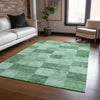 Piper Looms Chantille Geometric ACN1139 Green Machine Washable Area Rug Lifestyle Image Feature
