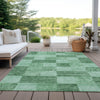 Piper Looms Chantille Geometric ACN1139 Green Machine Washable Area Rug Outdoor Lifestyle Image Feature