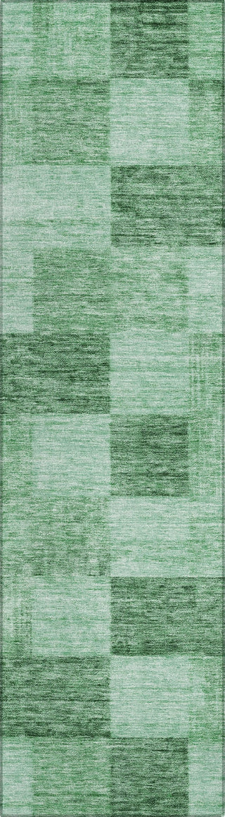 Piper Looms Chantille Geometric ACN1139 Green Machine Washable Area Rug Runner Main Image