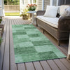 Piper Looms Chantille Geometric ACN1139 Green Machine Washable Area Rug Runner Outdoor Lifestyle Image Feature