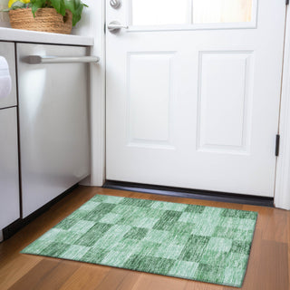 Piper Looms Chantille Geometric ACN1139 Green Machine Washable Area Rug Scatter Lifestyle Image Feature