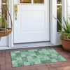 Piper Looms Chantille Geometric ACN1139 Green Machine Washable Area Rug Scatter Outdoor Lifestyle Image Feature