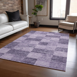 Piper Looms Chantille Geometric ACN1139 Purple Machine Washable Area Rug Lifestyle Image Feature