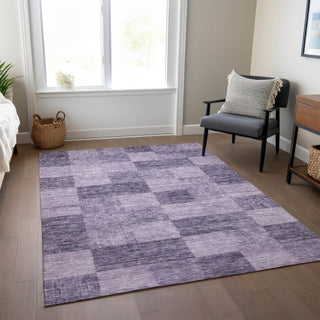 Piper Looms Chantille Geometric ACN1139 Purple Machine Washable Area Rug Lifestyle Image Feature
