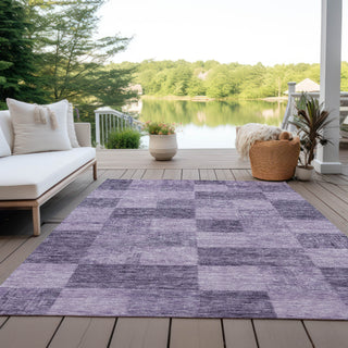 Piper Looms Chantille Geometric ACN1139 Purple Machine Washable Area Rug Outdoor Lifestyle Image Feature
