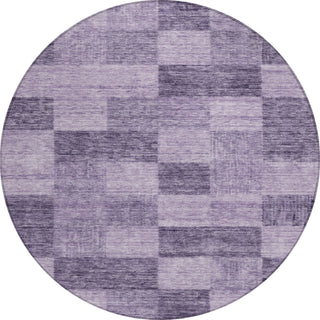 Piper Looms Chantille Geometric ACN1139 Purple Machine Washable Area Rug Round Main Image