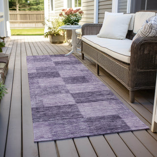 Piper Looms Chantille Geometric ACN1139 Purple Machine Washable Area Rug Runner Outdoor Lifestyle Image Feature