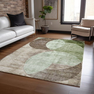 Piper Looms Chantille Geometric ACN1140 Aloe Machine Washable Area Rug Lifestyle Image Feature