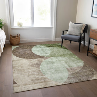 Piper Looms Chantille Geometric ACN1140 Aloe Machine Washable Area Rug Lifestyle Image Feature