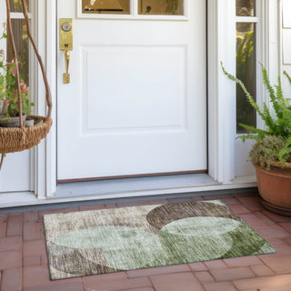 Piper Looms Chantille Geometric ACN1140 Aloe Machine Washable Area Rug Scatter Outdoor Lifestyle Image Feature