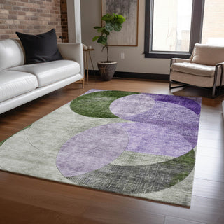 Piper Looms Chantille Geometric ACN1140 Lavender Machine Washable Area Rug Lifestyle Image Feature