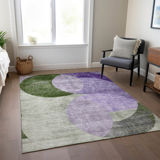 Piper Looms Chantille Geometric ACN1140 Lavender Machine Washable Area Rug Lifestyle Image Feature
