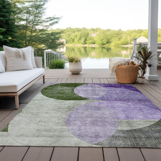 Piper Looms Chantille Geometric ACN1140 Lavender Machine Washable Area Rug Outdoor Lifestyle Image Feature