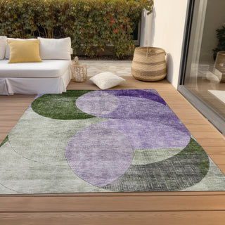 Piper Looms Chantille Geometric ACN1140 Lavender Machine Washable Area Rug Outdoor Lifestyle Image Feature
