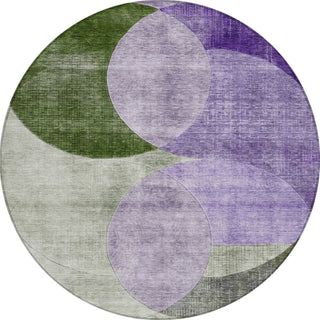Piper Looms Chantille Geometric ACN1140 Lavender Machine Washable Area Rug Round Main Image