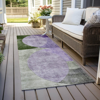 Piper Looms Chantille Geometric ACN1140 Lavender Machine Washable Area Rug Runner Outdoor Lifestyle Image Feature