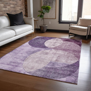 Piper Looms Chantille Geometric ACN1140 Purple Machine Washable Area Rug Lifestyle Image Feature