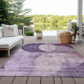 Piper Looms Chantille Geometric ACN1140 Purple Machine Washable Area Rug Outdoor Lifestyle Image Feature