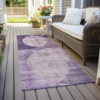 Piper Looms Chantille Geometric ACN1140 Purple Machine Washable Area Rug Runner Outdoor Lifestyle Image Feature