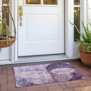 Piper Looms Chantille Geometric ACN1140 Purple Machine Washable Area Rug Scatter Outdoor Lifestyle Image Feature