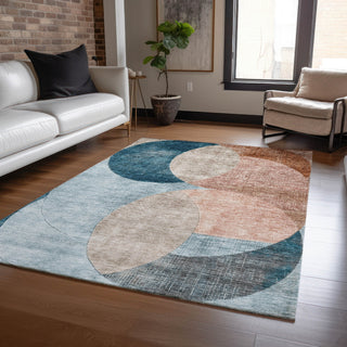 Piper Looms Chantille Geometric ACN1140 Rust Machine Washable Area Rug Lifestyle Image Feature