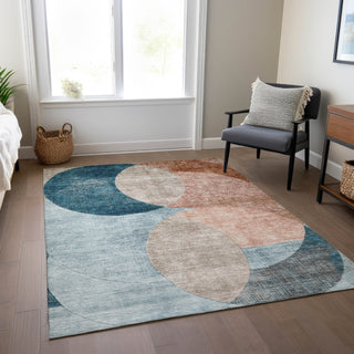 Piper Looms Chantille Geometric ACN1140 Rust Machine Washable Area Rug Lifestyle Image Feature
