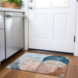 Piper Looms Chantille Geometric ACN1140 Rust Machine Washable Area Rug Scatter Lifestyle Image Feature